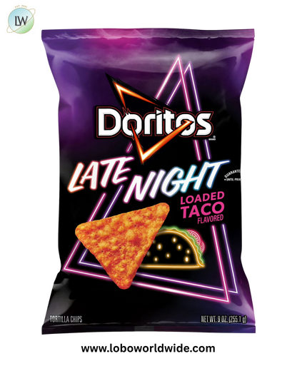 Doritos Tortilla Chips Late Night Loaded Taco, 9 oz Bag