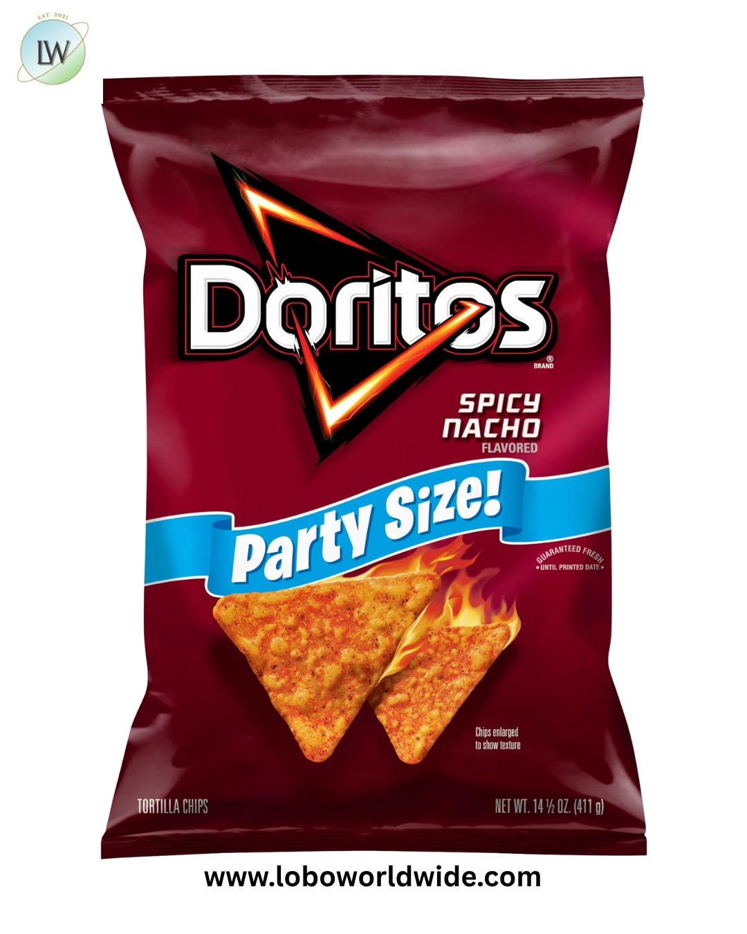 Doritos Tortilla Chips Spicy Nacho Flavored 14.5 ounce Bag