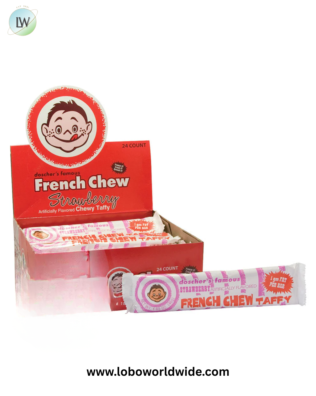 Doscher's Famous French Chew Taffy Bars Strawberry - 24ct
