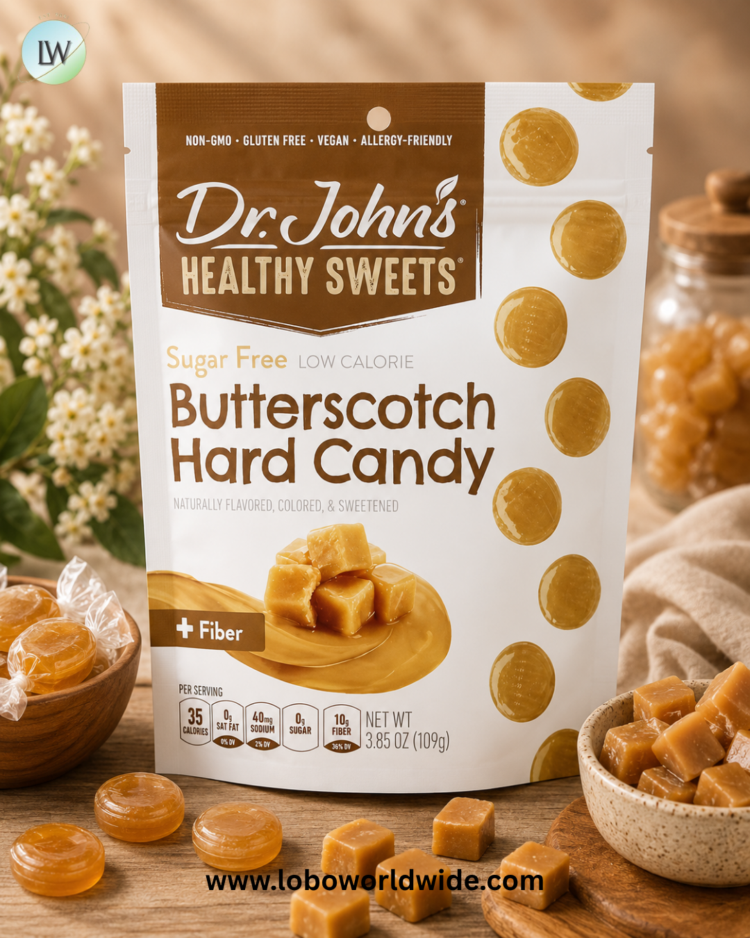 Dr. John's Healthy Sweets, Hard Candy, + Fiber, Sugar Free, 3.85 oz (109 g)