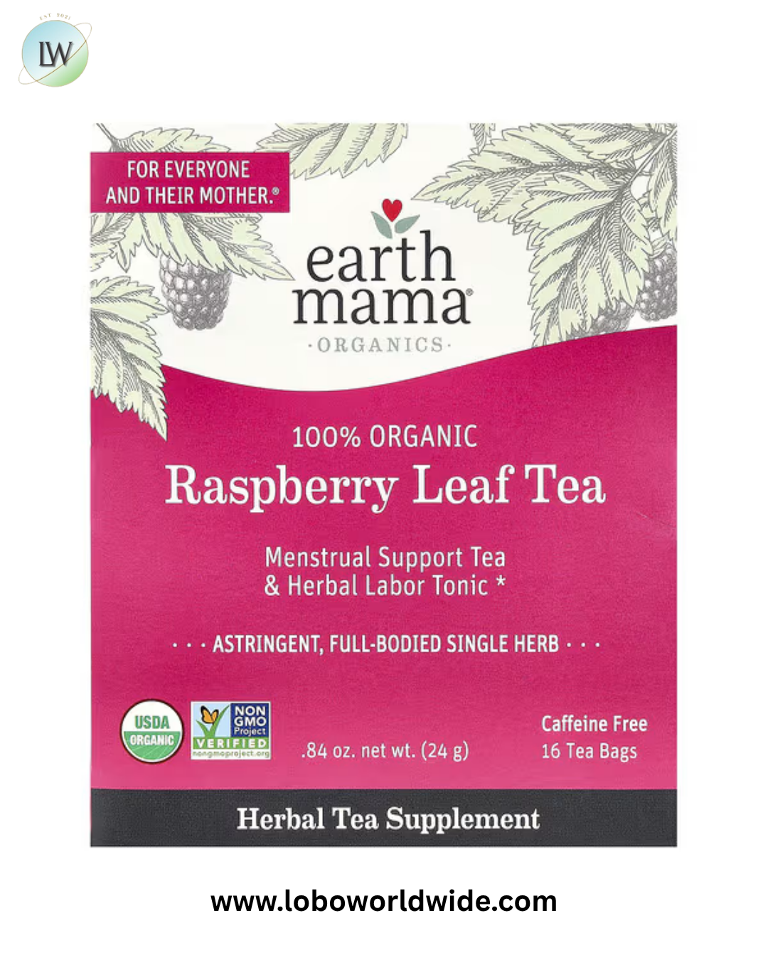 Earth Mama, Organics, Caffeine Free, 16 Tea Bags