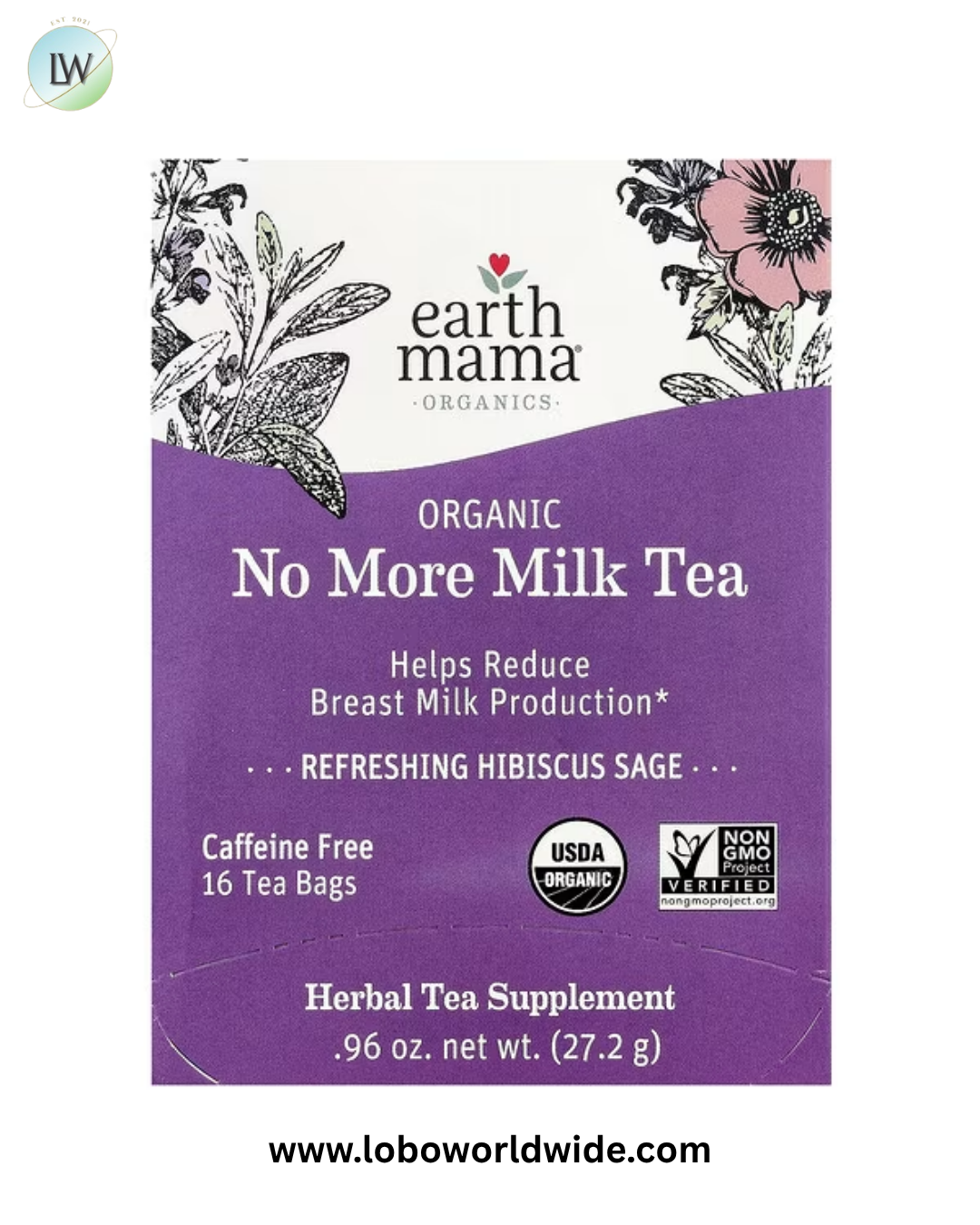 Earth Mama, Organics, Caffeine Free, 16 Tea Bags