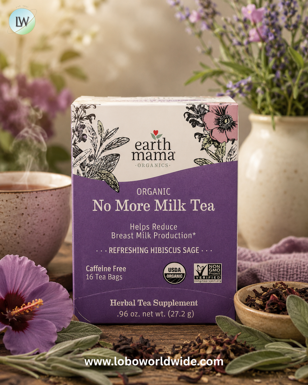 Earth Mama, Organics, Caffeine Free, 16 Tea Bags