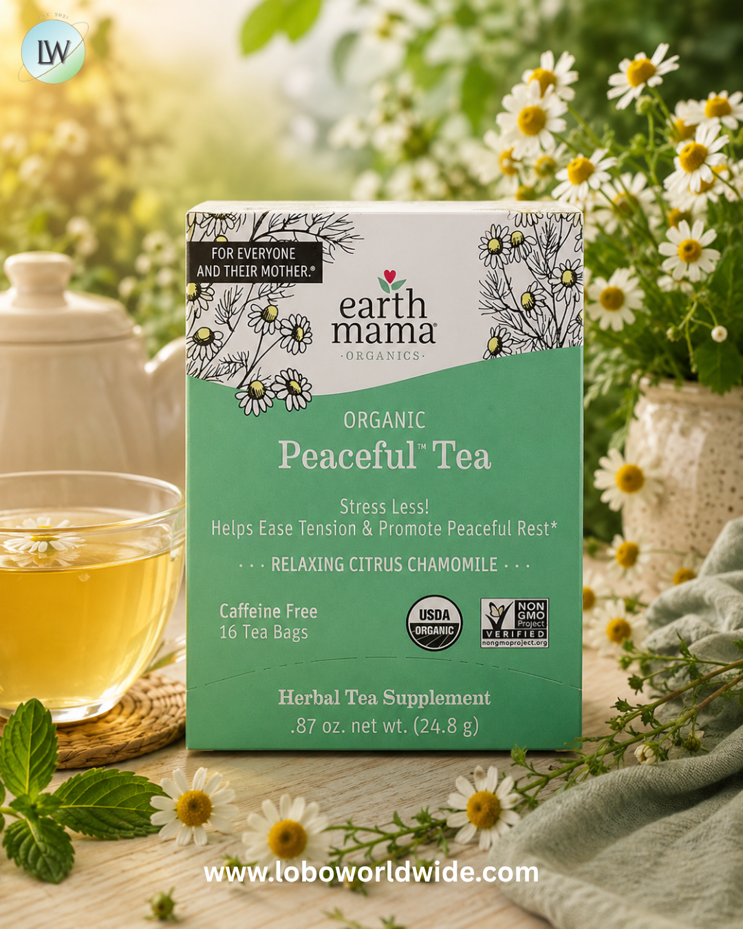 Earth Mama, Organics, Caffeine Free, 16 Tea Bags