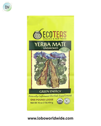 EcoTeas, Loose Yerba Mate, Green Energy, Unsmoked, 16 oz (454 g)