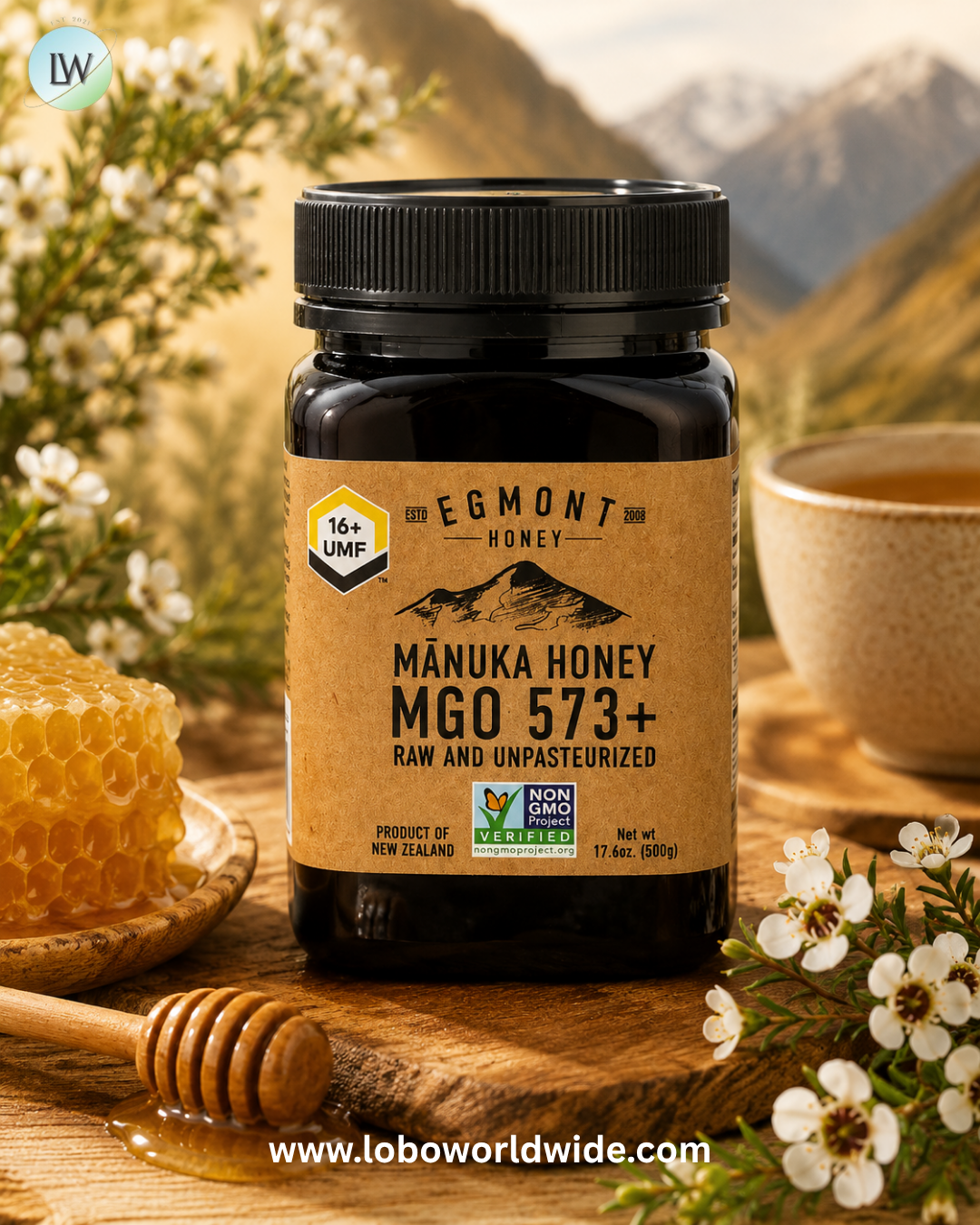 Egmont Honey, Manuka Honey, Raw & Unpasteurized, UMF™ 16+, MGO 575+