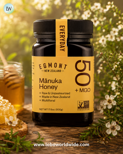 Egmont Honey, Manuka Honey, Raw & Unpasteurized, MGO 50+, 17.6 oz (500 g)