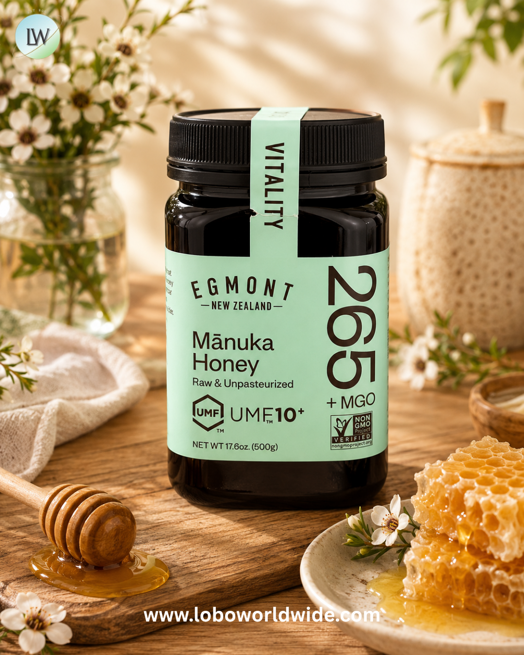 Egmont Honey, Manuka Honey, Raw & Unpasteurized, UMF™10+, MGO 265+