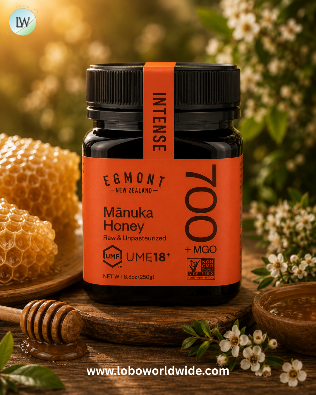 Egmont Honey, Manuka Honey, Raw & Unpasteurized, UMF™ 18+, MGO 700+, 8.8 oz (250 g)