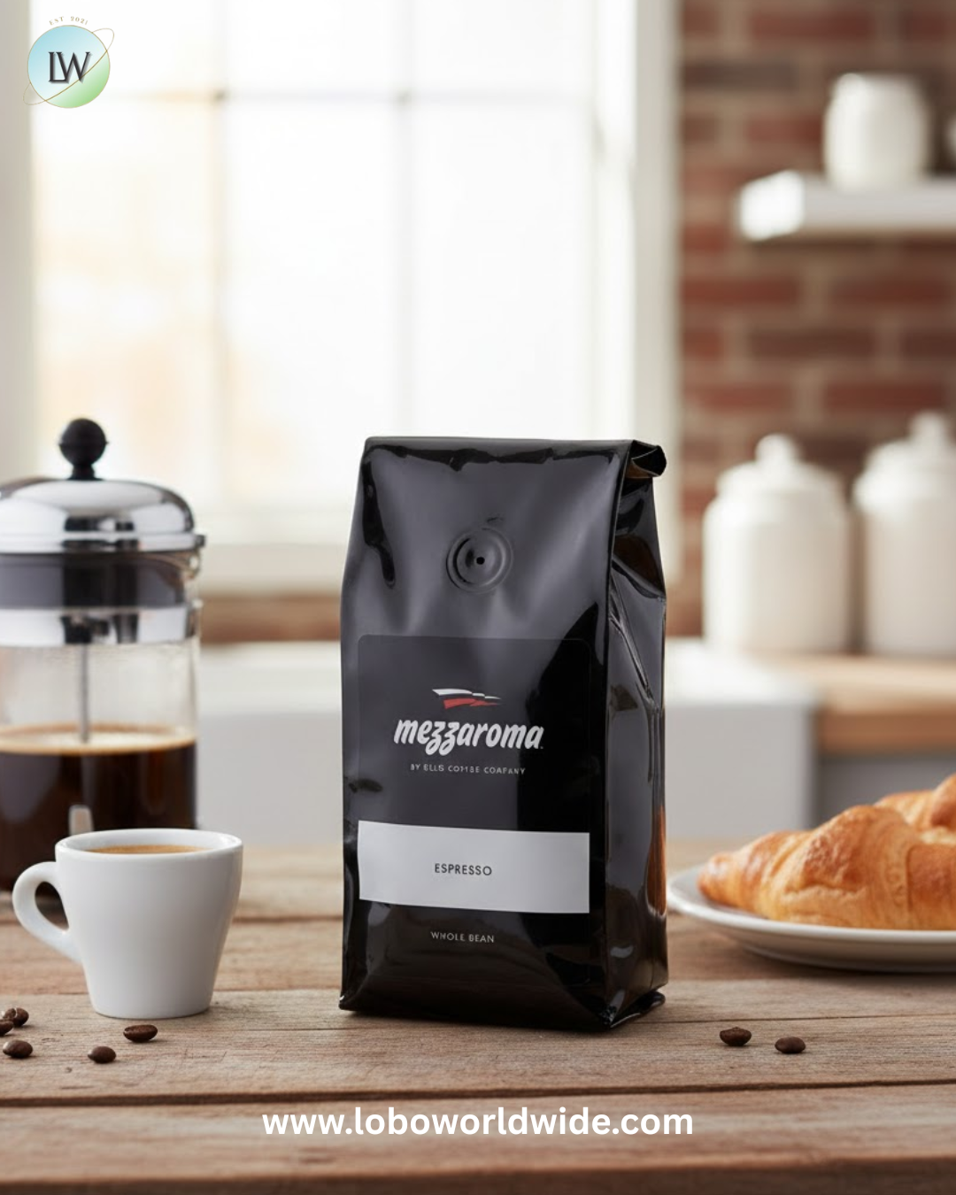 Ellis Mezzaroma 12 oz. Dark Regular Whole Bean Espresso