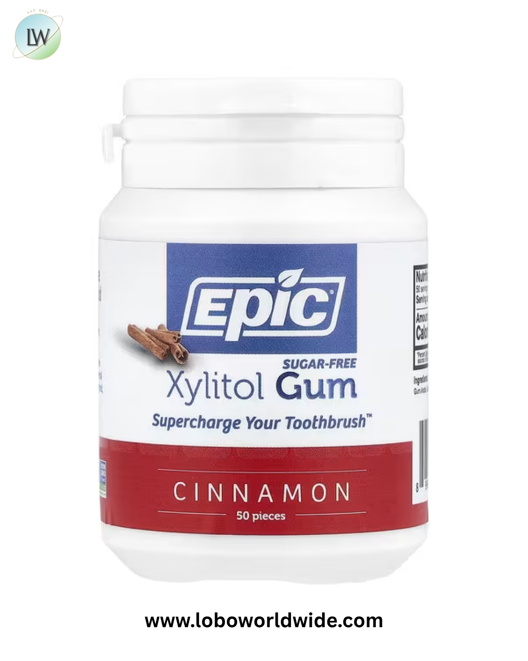 Epic Dental, Xylitol Gum, 50 Pieces