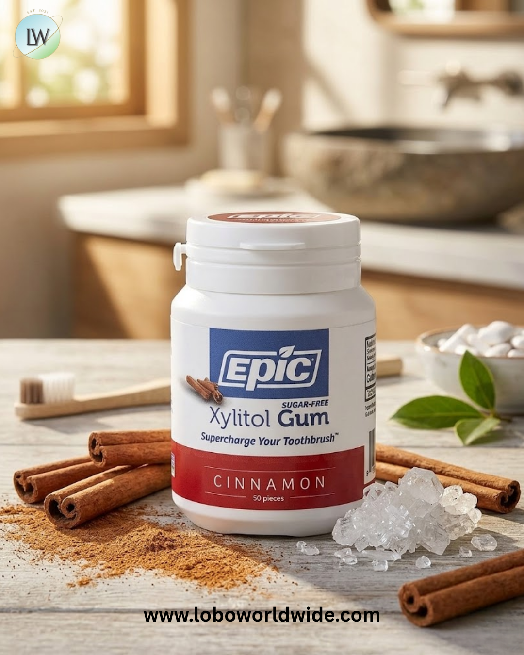 Epic Dental, Xylitol Gum, 50 Pieces