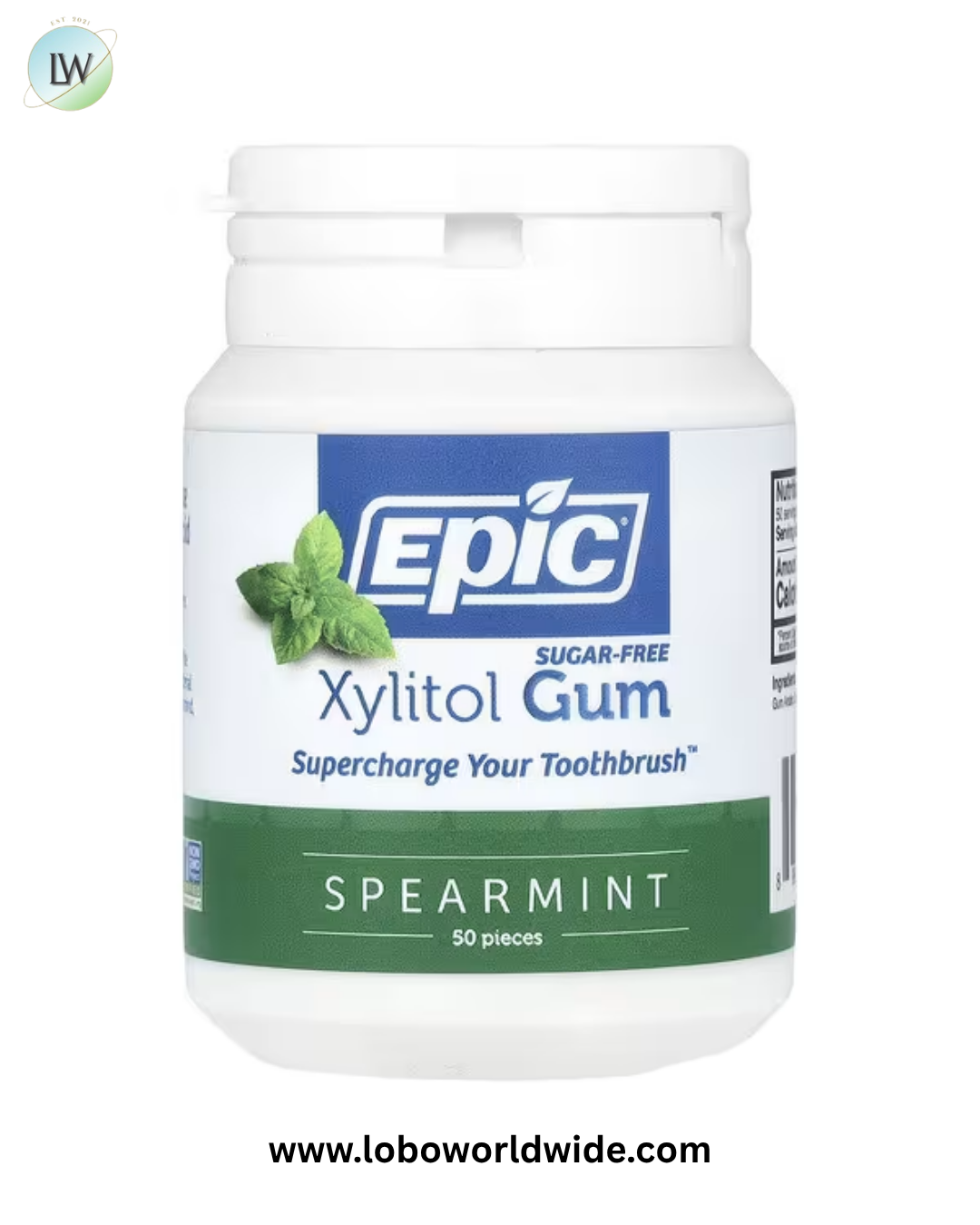 Epic Dental, Xylitol Gum, 50 Pieces