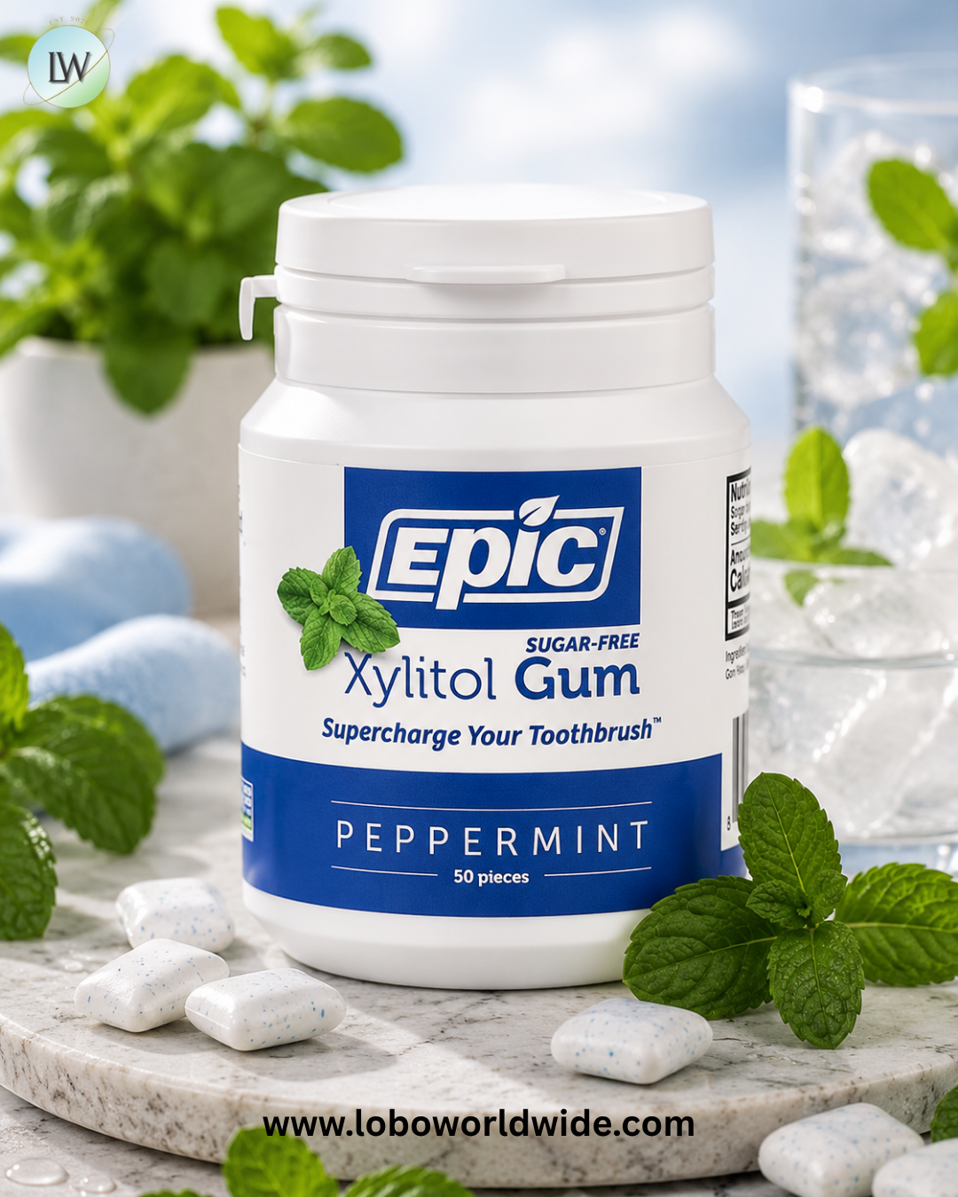 Epic Dental, Xylitol Gum, 50 Pieces