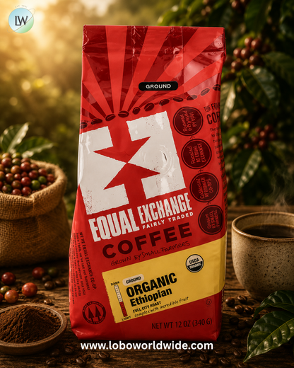 Equal Exchange, Organic Coffee, Ethiopian, Ground, Full City Roast, 12 oz (340 g)