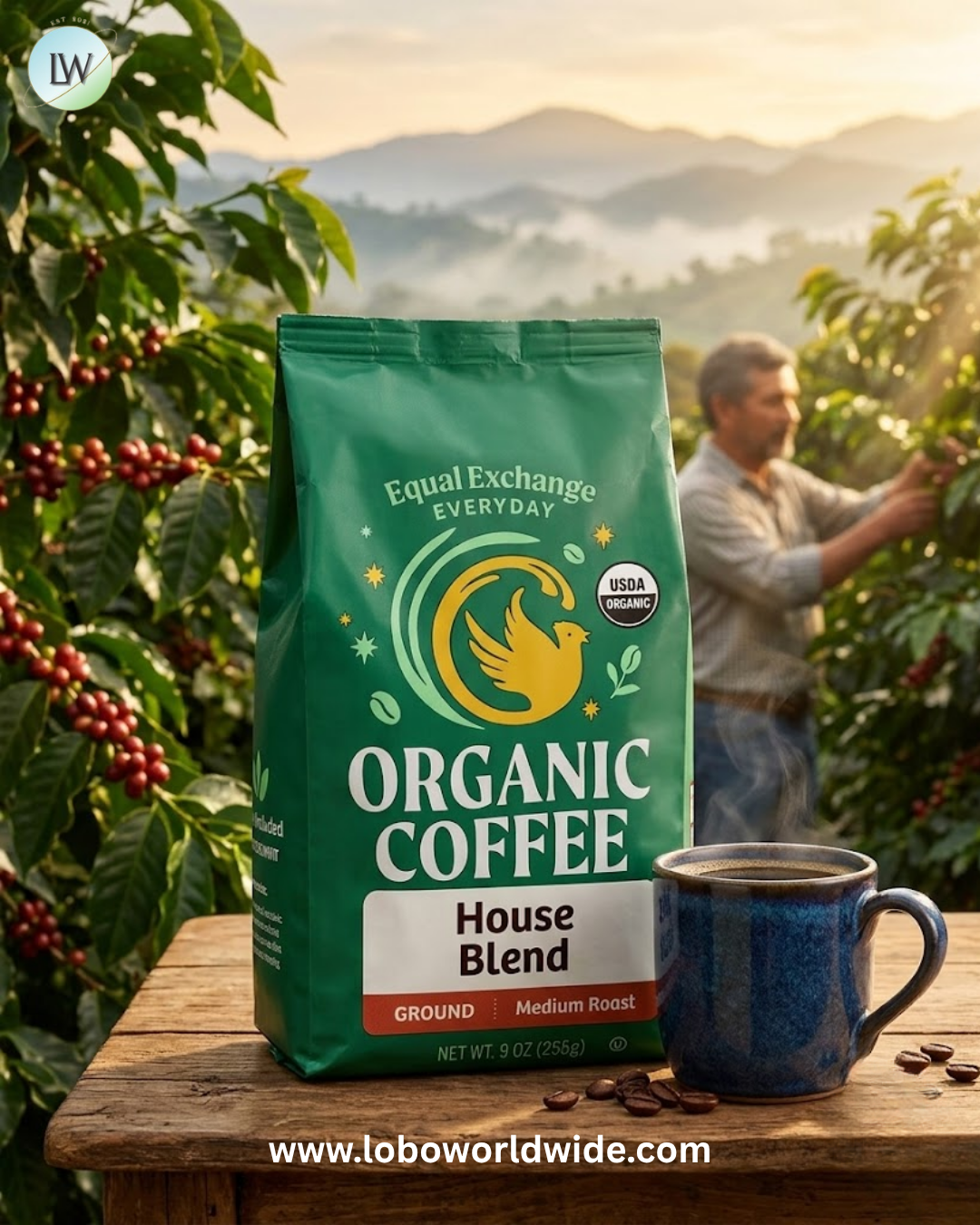 Equal Exchange, Organic Coffee, House Blend, Ground, Medium Roast , 9 oz (255 g)