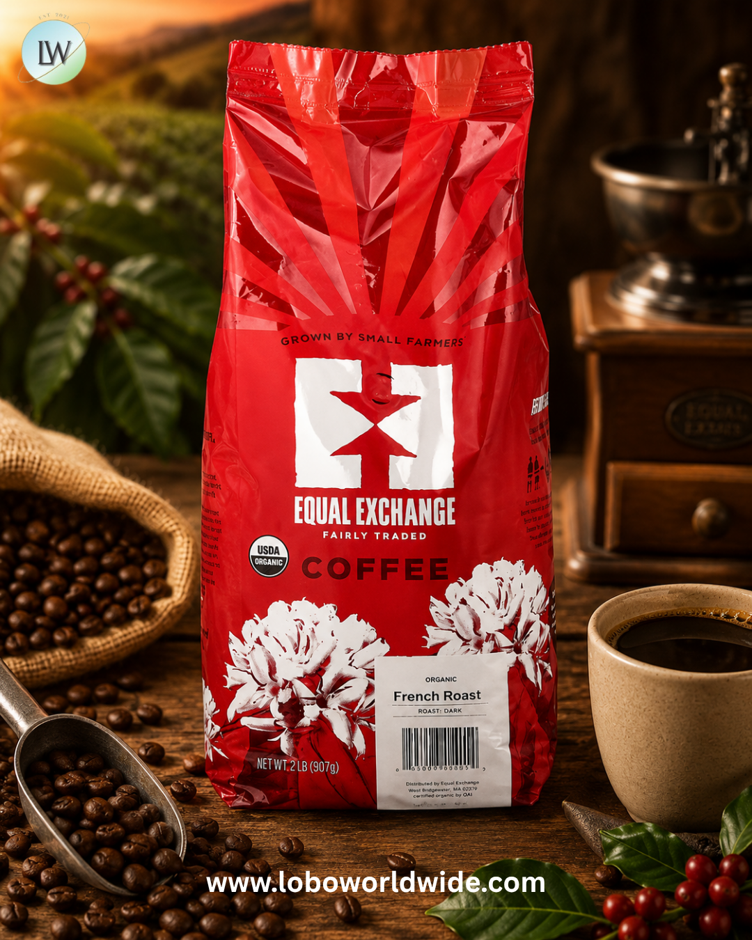 Equal Exchange, Organic Coffee, Whole Bean, French Roast, 2 lb (907 g)