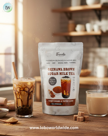 Fanale Okinawa Brown Sugar Milk Tea Powder Mix 2.2 lb.