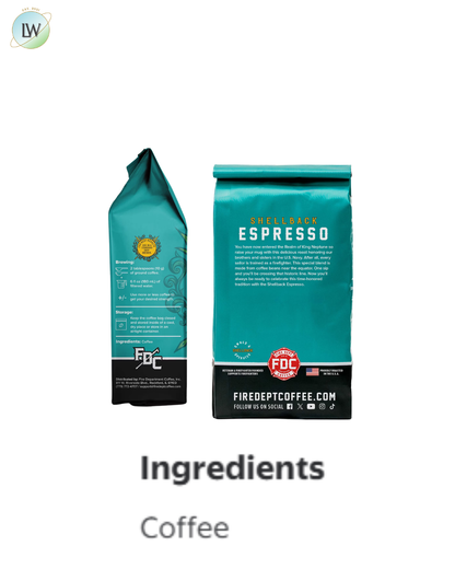Fire Department Coffee Premium Ground Coffee, Shellback Espresso, 12 oz.