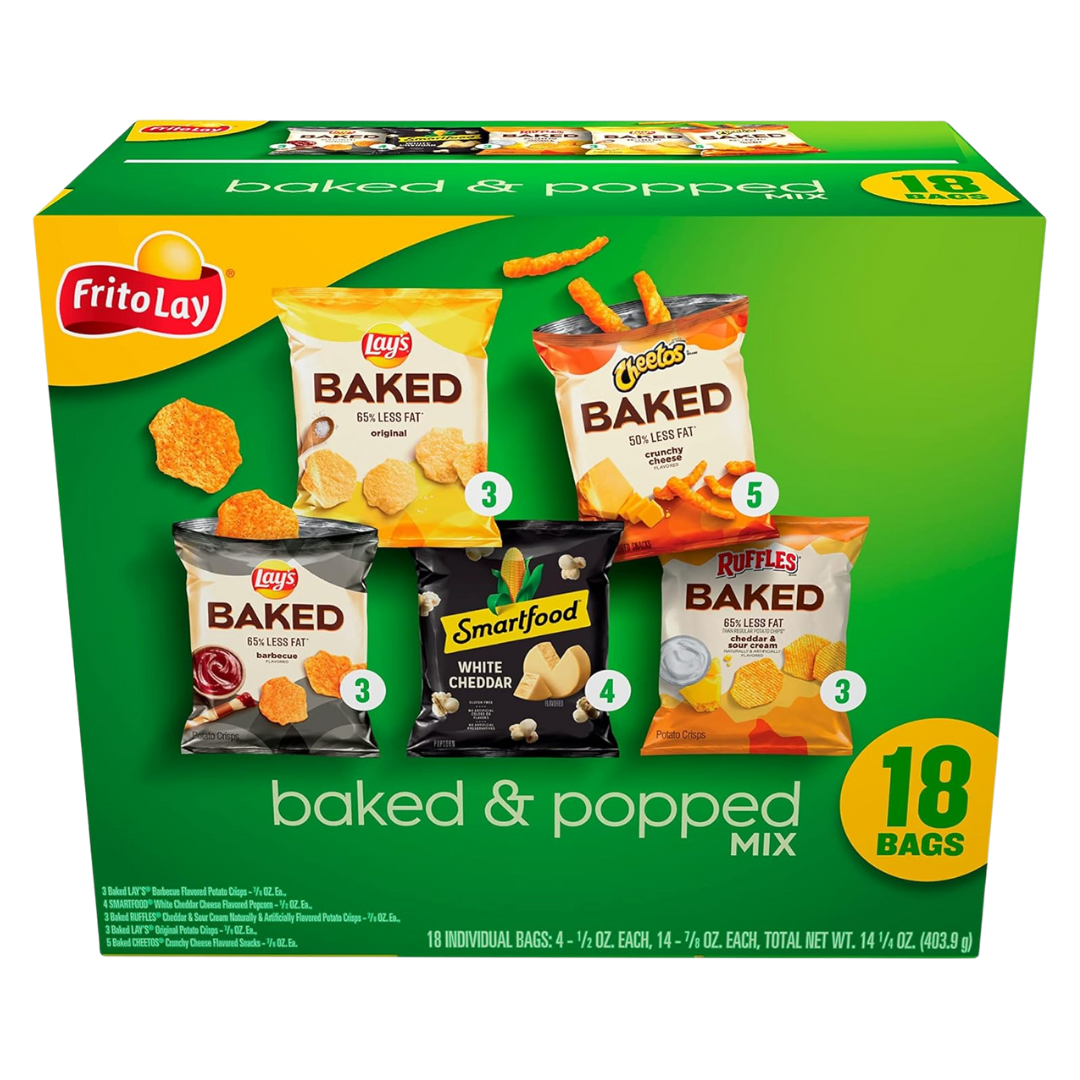 Frito-Lay Baked & Popped Mix Variety Pack Box 18ct