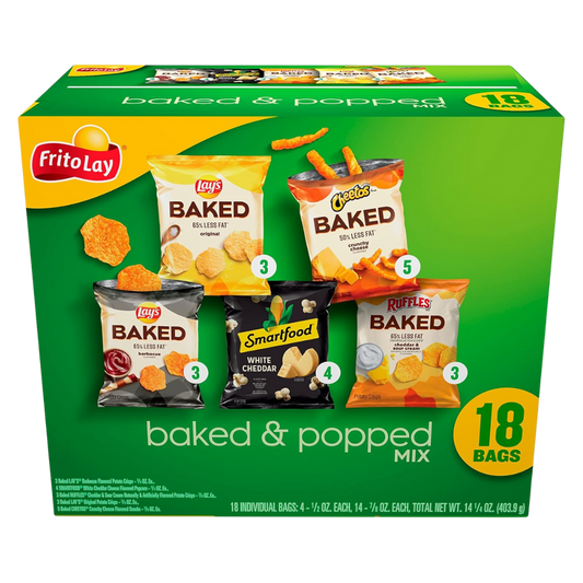 Frito-Lay Baked & Popped Mix Variety Pack Box 18ct