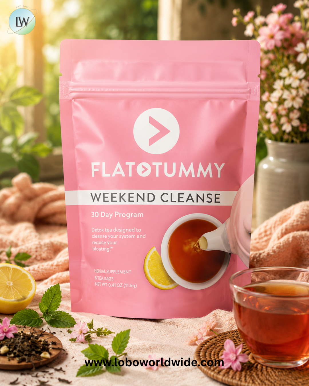 Flat Tummy, Weekend Cleanse, 8 Tea Bags, 0.41 oz (11.6 g)