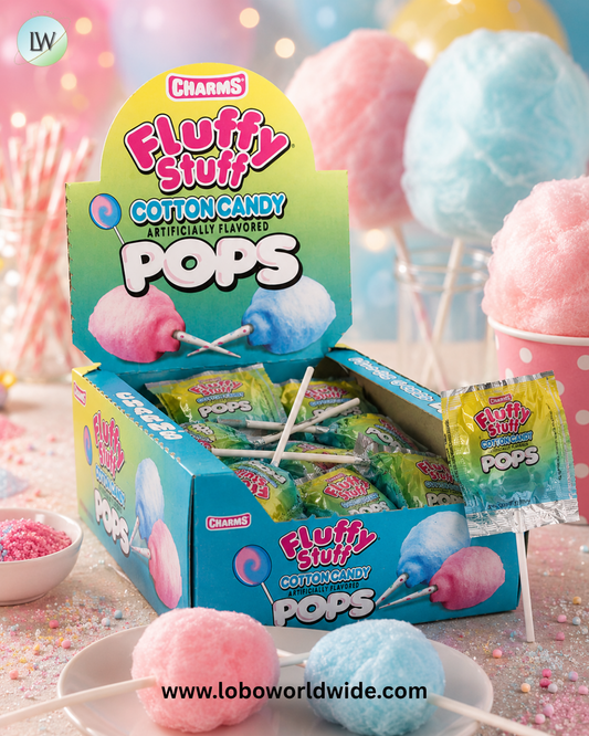 Fluffy Stuff Cotton Candy Pops - 48ct