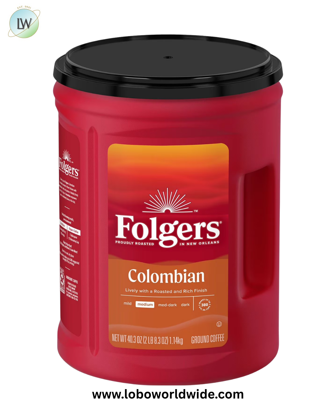 Folgers 100% Medium Roast Ground Colombian Coffee, 40.3 oz.