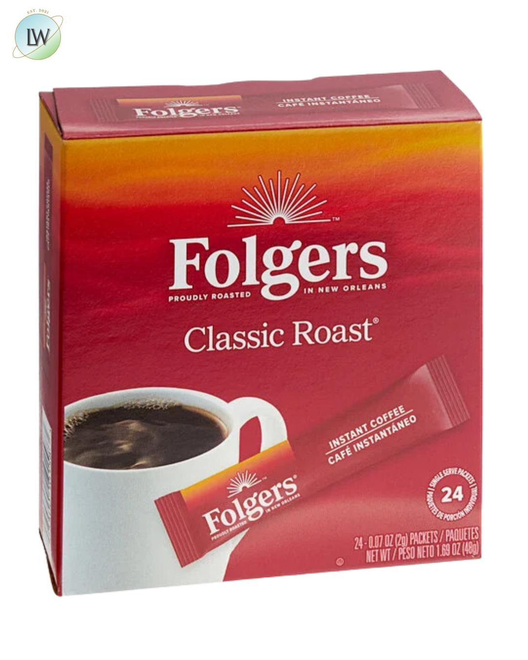 Folgers Classic Roast Instant Coffee Packets - 192/Case
