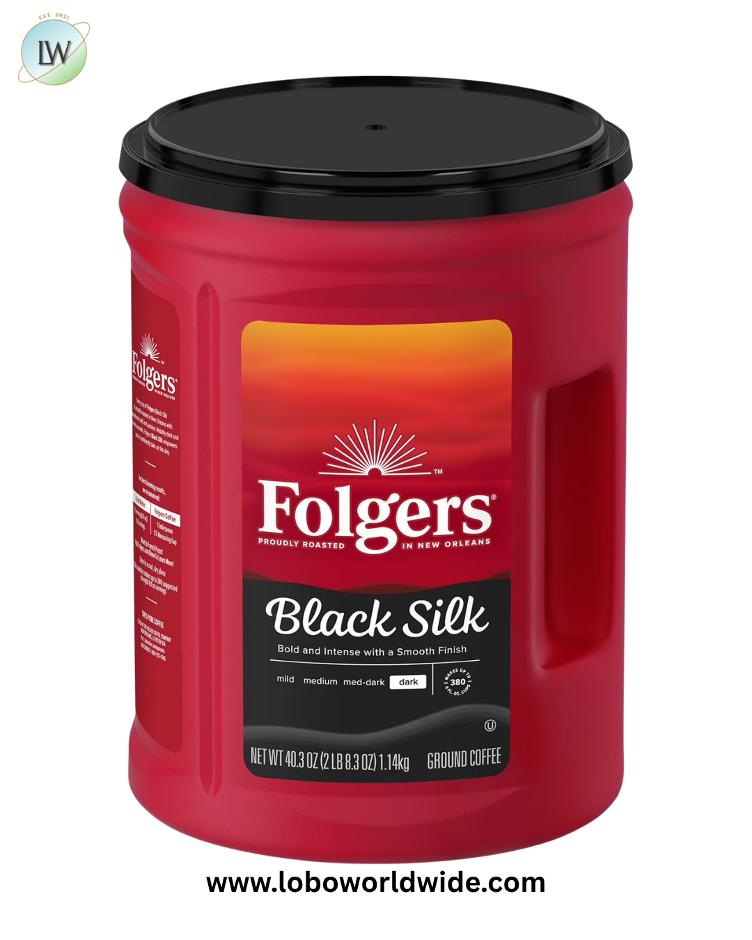 Folgers Dark Roast Ground Coffee, Black Silk, 40.3 oz.