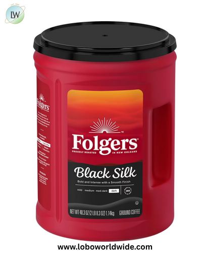 Folgers Dark Roast Ground Coffee, Black Silk, 40.3 oz.