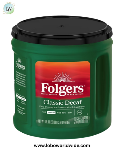 Folgers Decaffeinated Classic Roast Ground Coffee, 28.8 oz.
