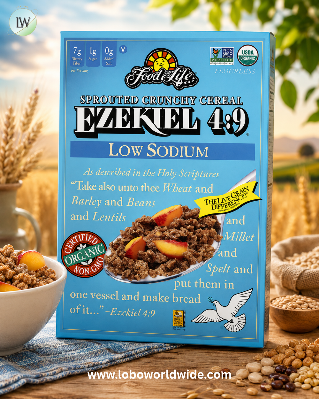 Food For Life, Ezekial 4:9® Sprouted Crunchy Cereal, Low Sodium, 16 oz (454 g)