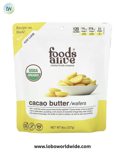 Foods Alive, Cacao Butter Wafers, 8 oz (227 g)
