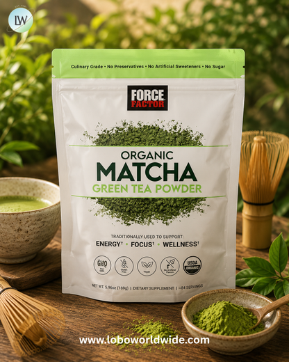 Force Factor, Organic Matcha Green Tea Powder, 5.96 oz (169 g)