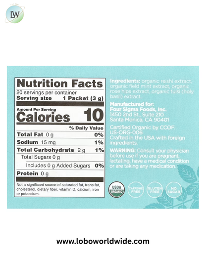 Four Sigmatic, Organic Elixir Mix, Caffeine Free, 20 Packets, 0.1 oz (3 g) Each