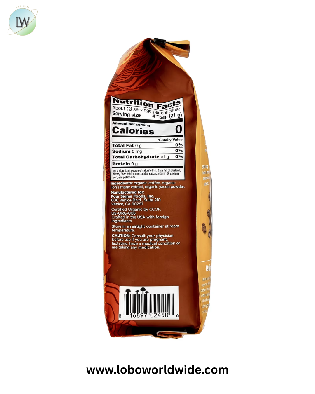 Four Sigmatic, Focus, Organic Half Caf Coffee with Lion's Mane Mushroom & Yacon, Ground, Medium Roast, 10 oz (283 g)