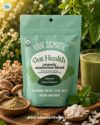 Four Sigmatic, Gut Health, Organic Mushroom Blend, Caffeine Free, 2.12 oz (60 g)