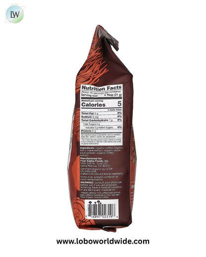 Four Sigmatic, Think, Organic High Caf Coffee with Lion's Mane Mushroom & Yacon, Ground, Dark Roast, 12 oz (340 g)