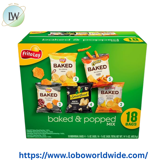 Frito-Lay Baked and Popped Mix Variety Pack Snack Chips, 18 Count Multipack