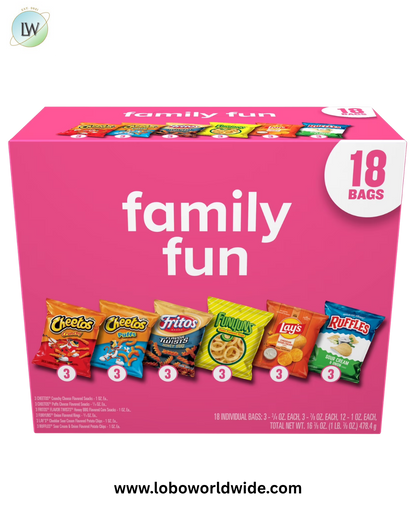 Frito-Lay Family Fun Mix Variety Pack Snack Chips, 18 Count Multipack