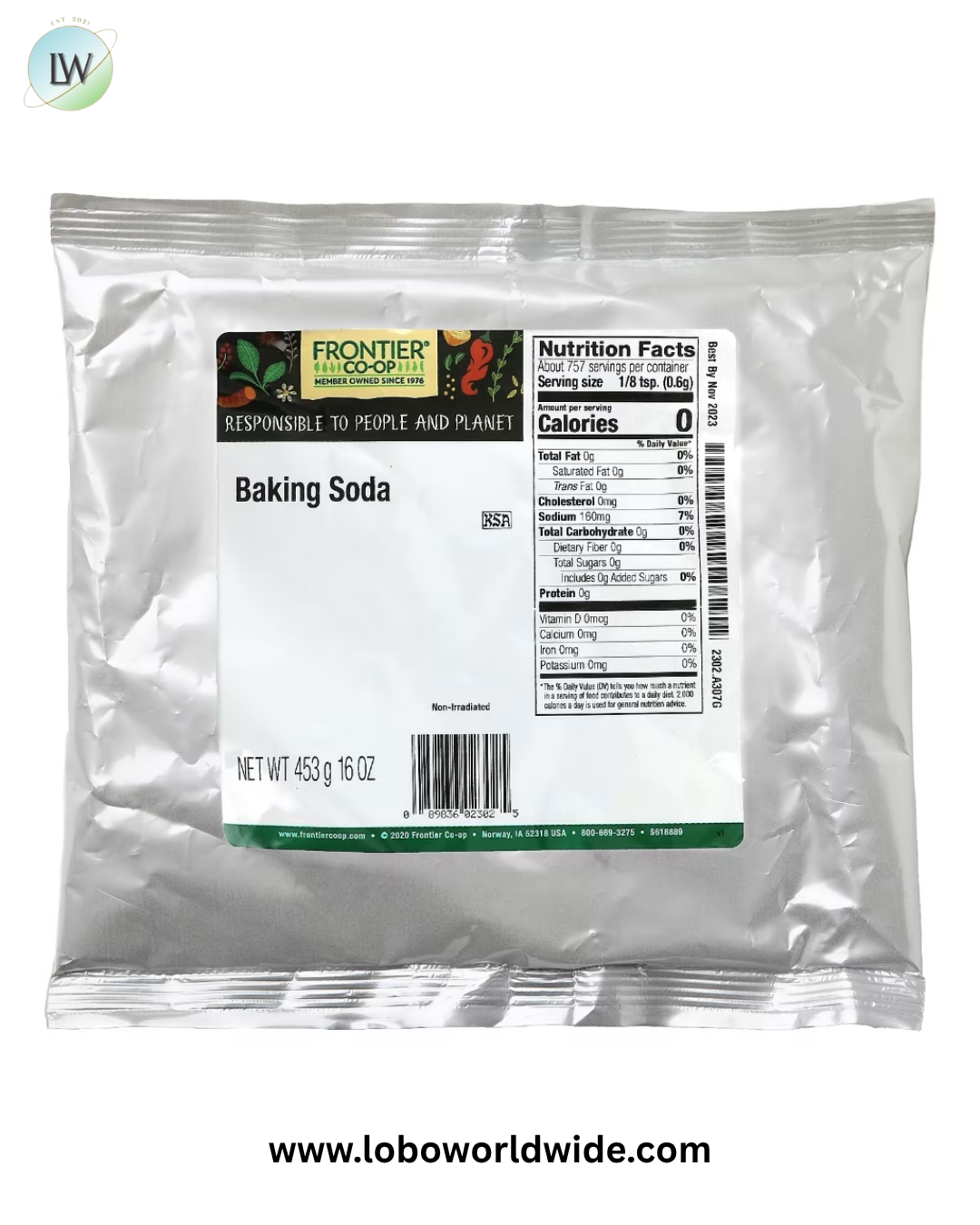 Frontier Co-op, Baking Soda, 16 oz (453 g)