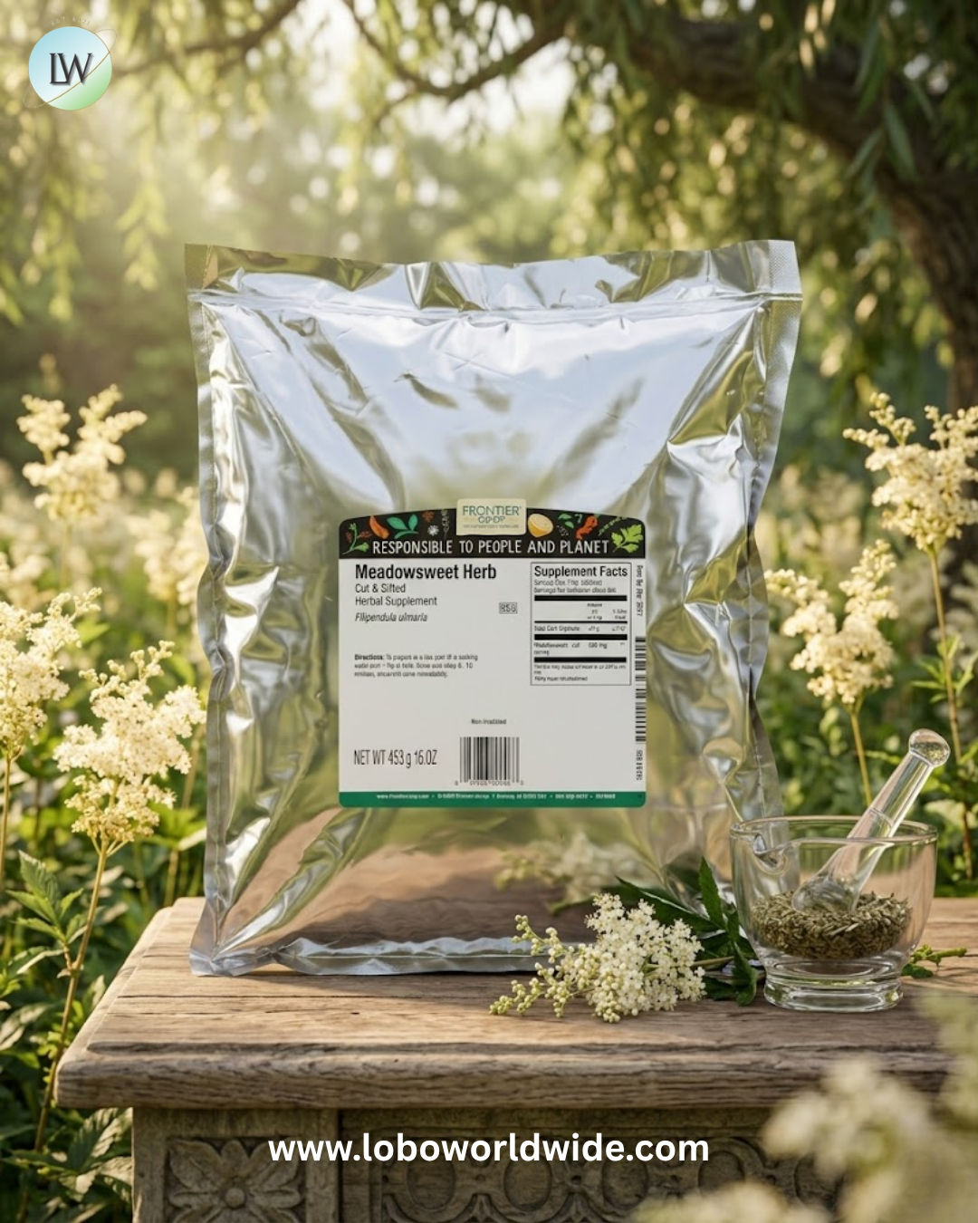 Frontier Co-op, Cut & Sifted Meadowsweet Herb, 16 oz (453 g)