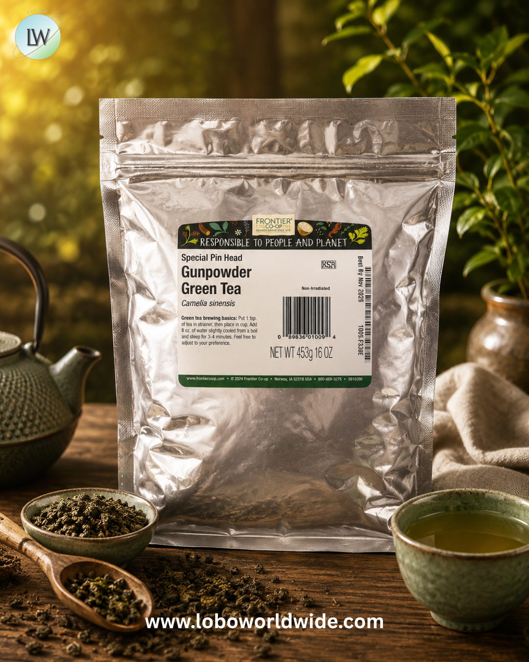 Frontier Co-op, Gunpowder Green Tea, Special Pin Head, 16 oz (453 g)