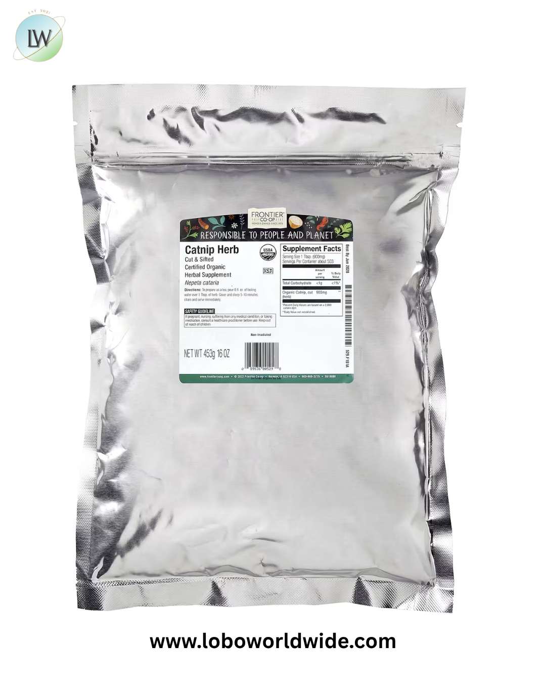 Frontier Co-op, Organic Catnip Herb, Cut & Shifted, 16 oz (453 g)