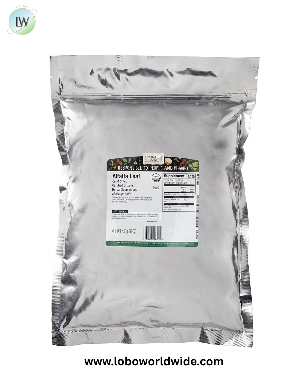 Frontier Co-op, Organic Cut & Sifted Alfalfa Leaf, 16 oz (453 g)