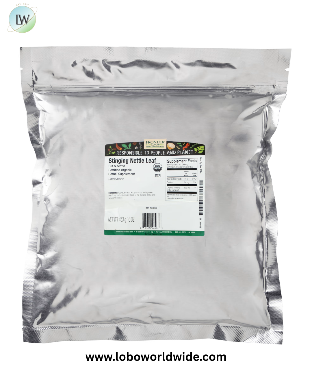 Frontier Co-op, Organic Cut & Sifted Stinging Nettle, 16 oz (453 g)