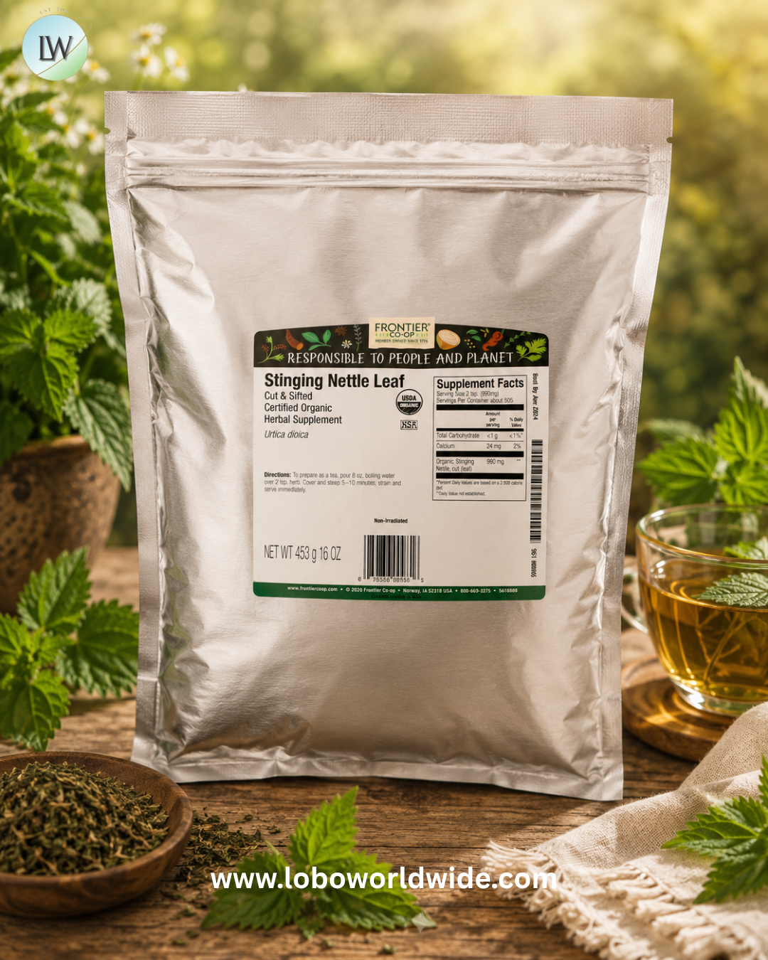 Frontier Co-op, Organic Cut & Sifted Stinging Nettle, 16 oz (453 g)