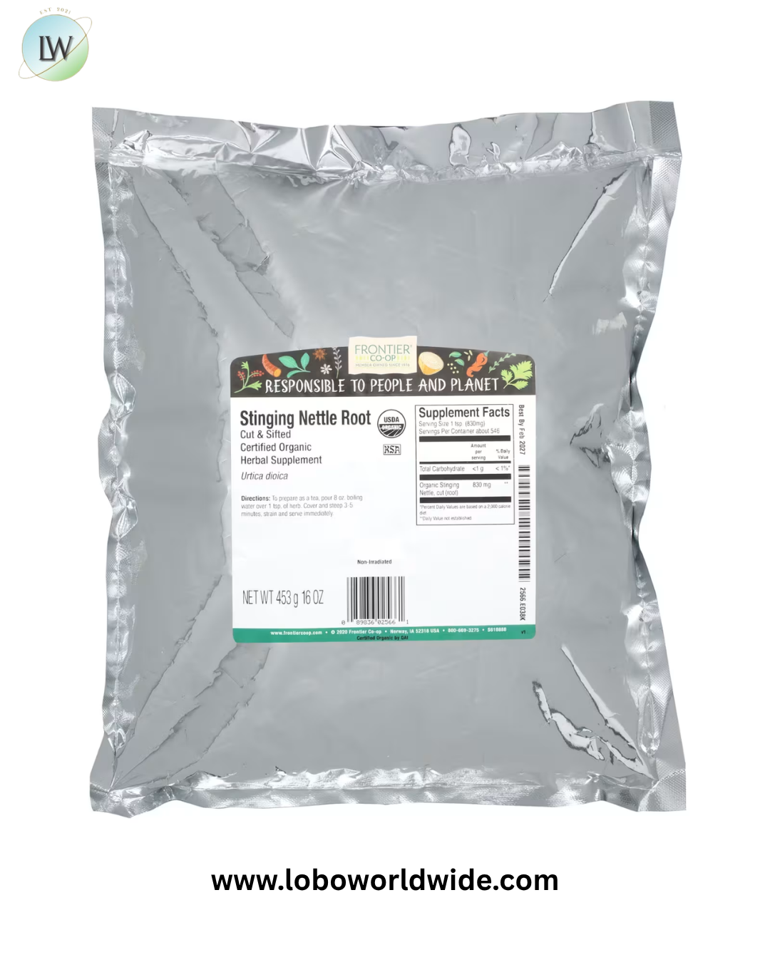 Frontier Co-op, Organic Cut & Sifted Stinging Nettle, 16 oz (453 g)