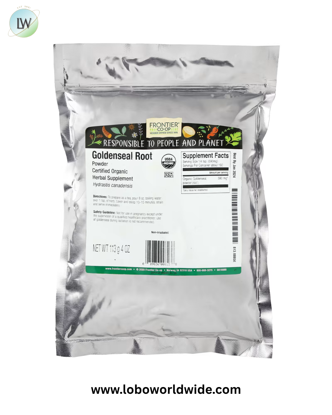 Frontier Co-op, Organic Goldenseal Root Powder, 4 oz (113 g)